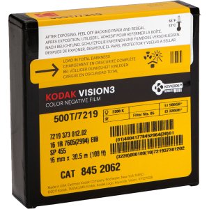 Кіноплівка 16мм Kodak VISION3 500T кольорова #7219 (30.5м, один ряд перфорації)